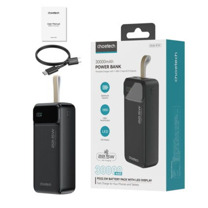 Повербанк 30000 mAh Choetech B730 Black 22.5W QC3.0 PD3.0 - Зображення 3