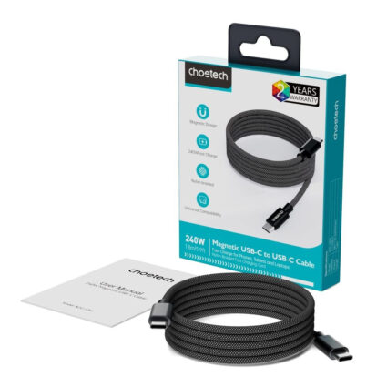 Кабель Choetech ХСС-1051 Black USB-C to USB-C Magnetic PD3.1 240W 1.8m - Зображення 5