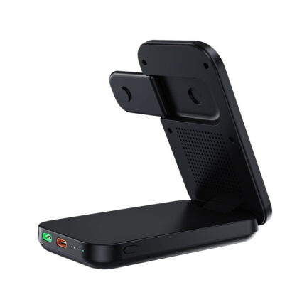 Повербанк з підставкою 10000mAh Choetech B750 Black QC3.0 PD3.0 бездротова зарядка смартфонів та Apple Watch — изображение 3