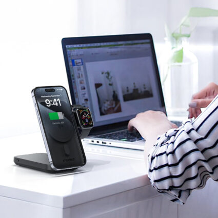 Повербанк з підставкою 10000mAh Choetech B750 Black QC3.0 PD3.0 бездротова зарядка смартфонів та Apple Watch — изображение 5