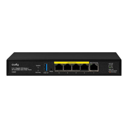 Контролер точок доступу AP / гігабітний VPN-маршрутизатор Cudy C200P з 4 портами PoE+ — изображение 2