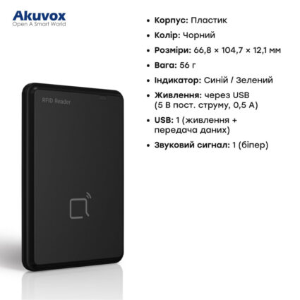 USB-зчитувач настільний мультиформатний Akuvox ACR-CID01 EM-Marine / Mifare / NFC / BLE - Зображення 2