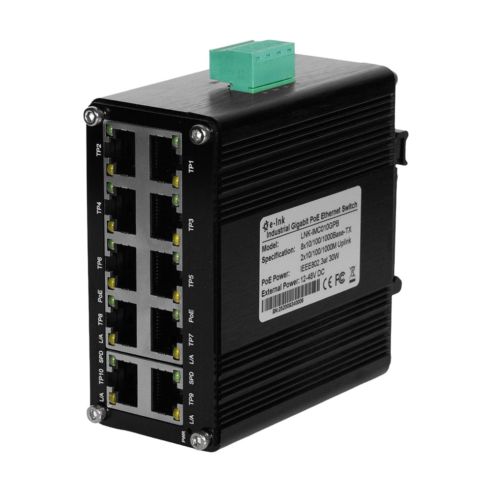 000023984_1_11 PoE-комутатор 10-портовий E-LINK LNK-IMC010GPB з 8 портами PoE - Зображення 1