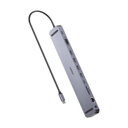 USB-C хаб 11-в-1 Choetech M20 HDMI 4K@30Hz, VGA, 3 USB-A 3.0, USB-C 3.0, RJ45, USB-C PD, SD-card, TF-card, 3.5mm audio - Зображення 2