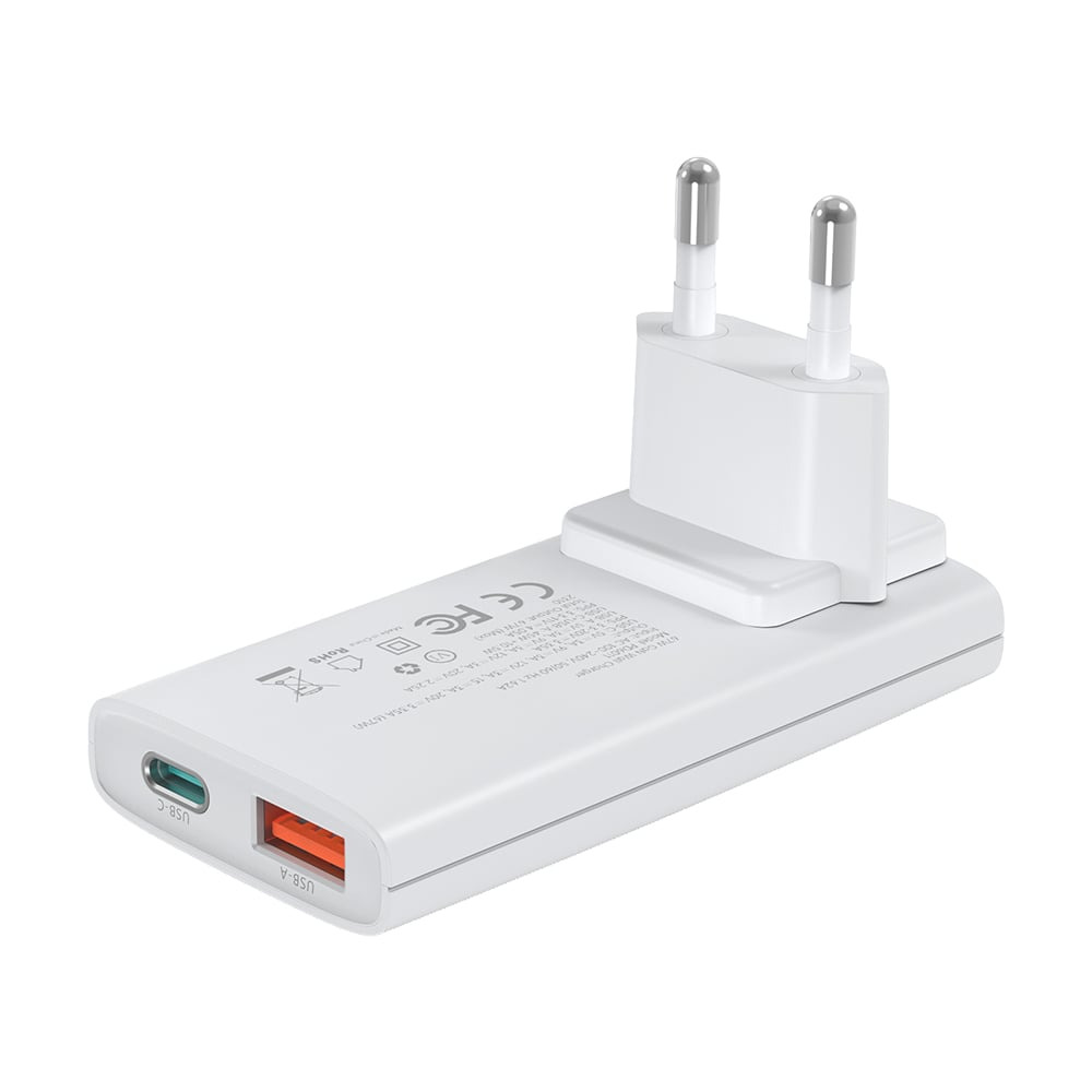 000024208_1_41 Мережевий зарядний пристрій Choetech PD6011 Ultra thin PD67W GAN A+C White — изображение 1