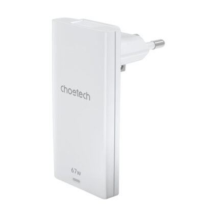 Мережевий зарядний пристрій Choetech PD6011 Ultra thin PD67W GAN A+C White — изображение 2