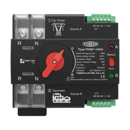 Автоматичний перемикач (АВР) під DIN-рейку TOMZN TOQ7/2P 100A 2 полюси - Зображення 2