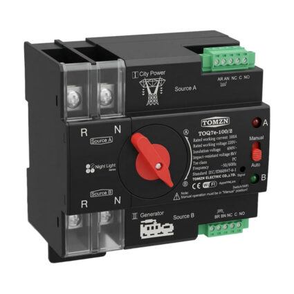 Автоматичний перемикач (АВР) під DIN-рейку з Wi-Fi TOMZN TOQ7e-100/2P 100A 2 полюси - Зображення 3