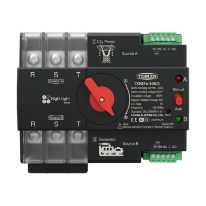 Автоматичний перемикач (АВР) під DIN-рейку з Wi-Fi TOMZN TOQ7e-100/3P 100A 3 полюси - Зображення 2
