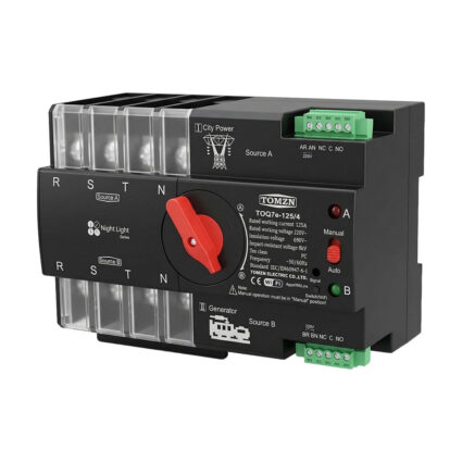 Автоматичний перемикач (АВР) під DIN-рейку з Wi-Fi TOMZN TOQ7e-125/4P 125A 4 полюси