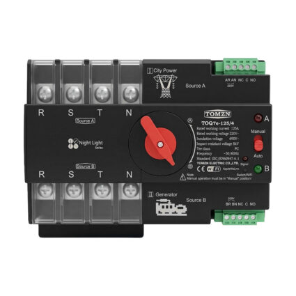 Автоматичний перемикач (АВР) під DIN-рейку з Wi-Fi TOMZN TOQ7e-125/4P 125A 4 полюси - Зображення 2