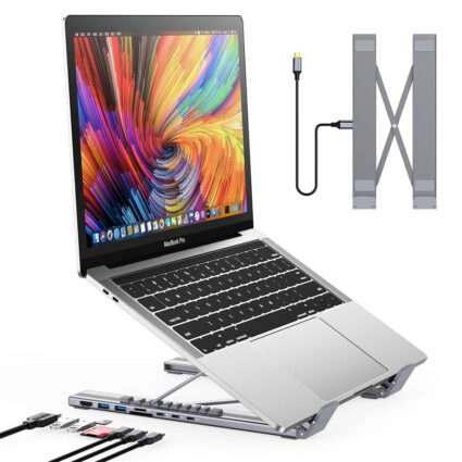 USB-C хаб-підставка 7-в-1 Choetech M57 HDMI 4K@30Hz, 2 USB 3.0, USB-C Data, USB-C PD 100W, SD-card, TF-card - Зображення 2