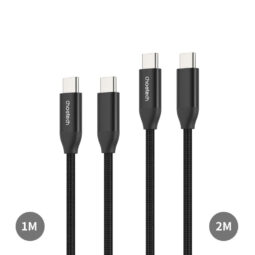 Кабель Choetech ХСС-1060 Black USB-C to USB-C PD3.1 240W 1m+2m, набір з 2 шт.