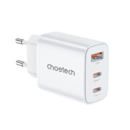 Мережевий зарядний пристрій Choetech PD3046 PD30W GAN USB-A+2xUSB-C White