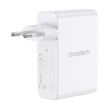 Мережевий зарядний пристрій Choetech PD9002 PD100W GAN USB-A+3xUSB-C White — изображение 3