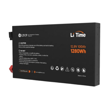 Акумуляторна батарея літій-залізо-фосфатна 12.8В 100А*год LiFePO4 LiTime Slim 12V100-100-SLIM-LTCP-4-SE100 ультратонка - Зображення 5