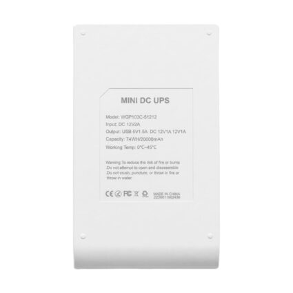 Джерело безперебійного живлення Mini UPS WGP UPS103C 20000mAh 5V/12V/12V, Li-ion 4*5Ah, для роутера та оптичного терміналу - Зображення 5