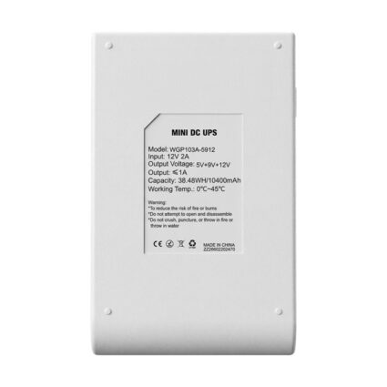 Джерело безперебійного живлення Mini UPS WGP UPS103A White 10400mAh 5V/9V/12V, Li-ion 4*2.6Ah, для роутера та оптичного терміналу - Зображення 5