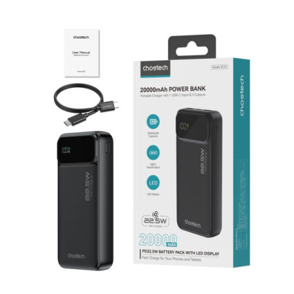 Повербанк 20000 mAh Choetech B729 Black 22.5W QC3.0 PD3.0 — изображение 3