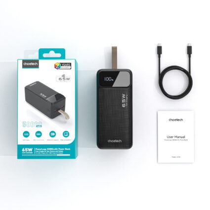 Повербанк 50000 mAh Choetech B733 Black 65W QC3.0 PD3.0 — изображение 3