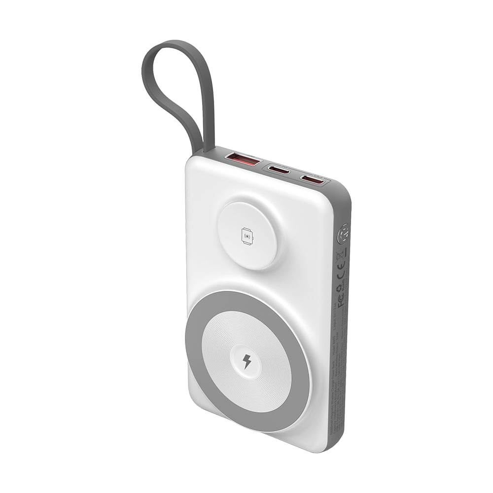 000024199_1_65 Повербанк 10000mAh Choetech B695 White QC3.0 PD3.0 бездротова зарядка смартфонів та Apple Watch - Зображення 1