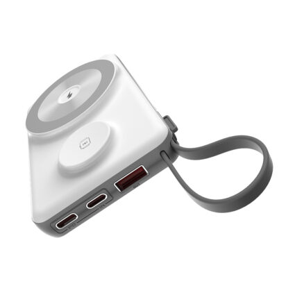Повербанк 10000mAh Choetech B695 White QC3.0 PD3.0 бездротова зарядка смартфонів та Apple Watch - Зображення 3