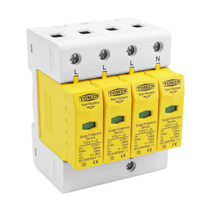 Обмежувач напруги TOMZN TOV1-20/4P 275V AC 10-20kA під DIN-рейку 4 полюси - Зображення 2