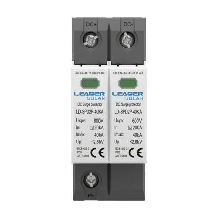 Обмежувач напруги Leader LD-SPD2P-40KA-600V DC під DIN-рейку - Зображення 2
