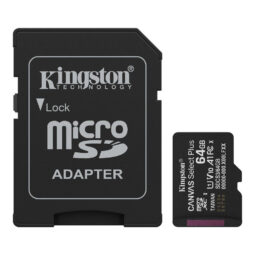 Карта пам'яті microSDXC Kingston 64GB Canvas Select Plus Class 10 UHS-I + SD-адаптер (SDCS3/64GB)