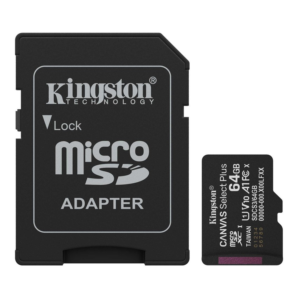 sdcs3-64gb-1 Карта пам'яті microSDXC Kingston 64GB Canvas Select Plus Class 10 UHS-I + SD-адаптер (SDCS3/64GB) - Зображення 1