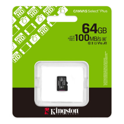 Карта пам'яті microSDXC Kingston 64Gb Canvas Select Plus Gen3 class 10 А1 UHS-I (SDCS3/64GBSP) - Зображення 3