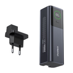 Повербанк 20000mAh Choetech B1012 Grey 100W з EU адаптером QC3.0 PD3.0, вбудований кабель