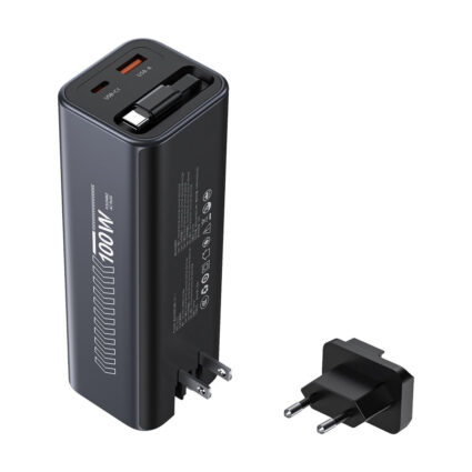 Повербанк 20000mAh Choetech B1012 Grey 100W з EU адаптером QC3.0 PD3.0, вбудований кабель — изображение 2