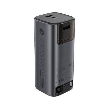 Повербанк 20000mAh Choetech B815 Grey 130W QC3.0 PD3.0 TFT Smart дисплей, вбудований кабель - Зображення 2