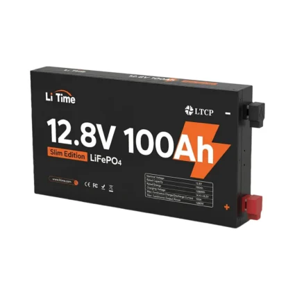 Акумуляторна батарея літій-залізо-фосфатна 12.8В 100А*год LiFePO4 LiTime Slim 12V100-100-SLIM-LTCP-4-SE100 ультратонка