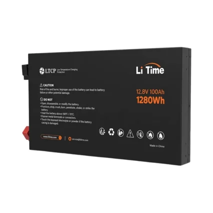Акумуляторна батарея літій-залізо-фосфатна 12.8В 100А*год LiFePO4 LiTime Slim 12V100-100-SLIM-LTCP-4-SE100 ультратонка - Зображення 5