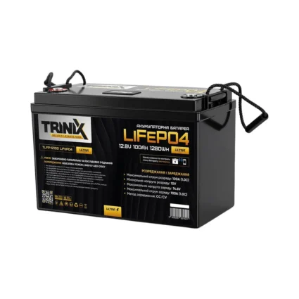 Акумуляторна батарея літій-залізо-фосфатна 12.8В 100А*год Trinix TLFP-12100 Ultra LiFePO4 з Bluetooth (Black)