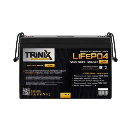 Акумуляторна батарея літій-залізо-фосфатна 12.8В 100А*год Trinix TLFP-12100 Ultra LiFePO4 з Bluetooth (Black)