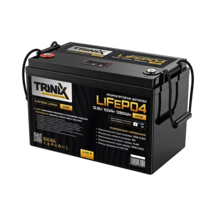 Акумуляторна батарея літій-залізо-фосфатна 12.8В 100А*год Trinix TLFP-12100 Ultra LiFePO4 з Bluetooth (Black)