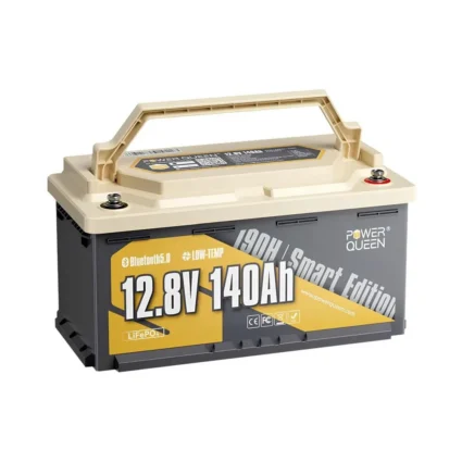 Акумуляторна батарея літій-залізо-фосфатна з Bluetooth 12.8В 140А*год LiFePO4 Power Queen H190 P12V140-150-RV190-BT-4-AC150