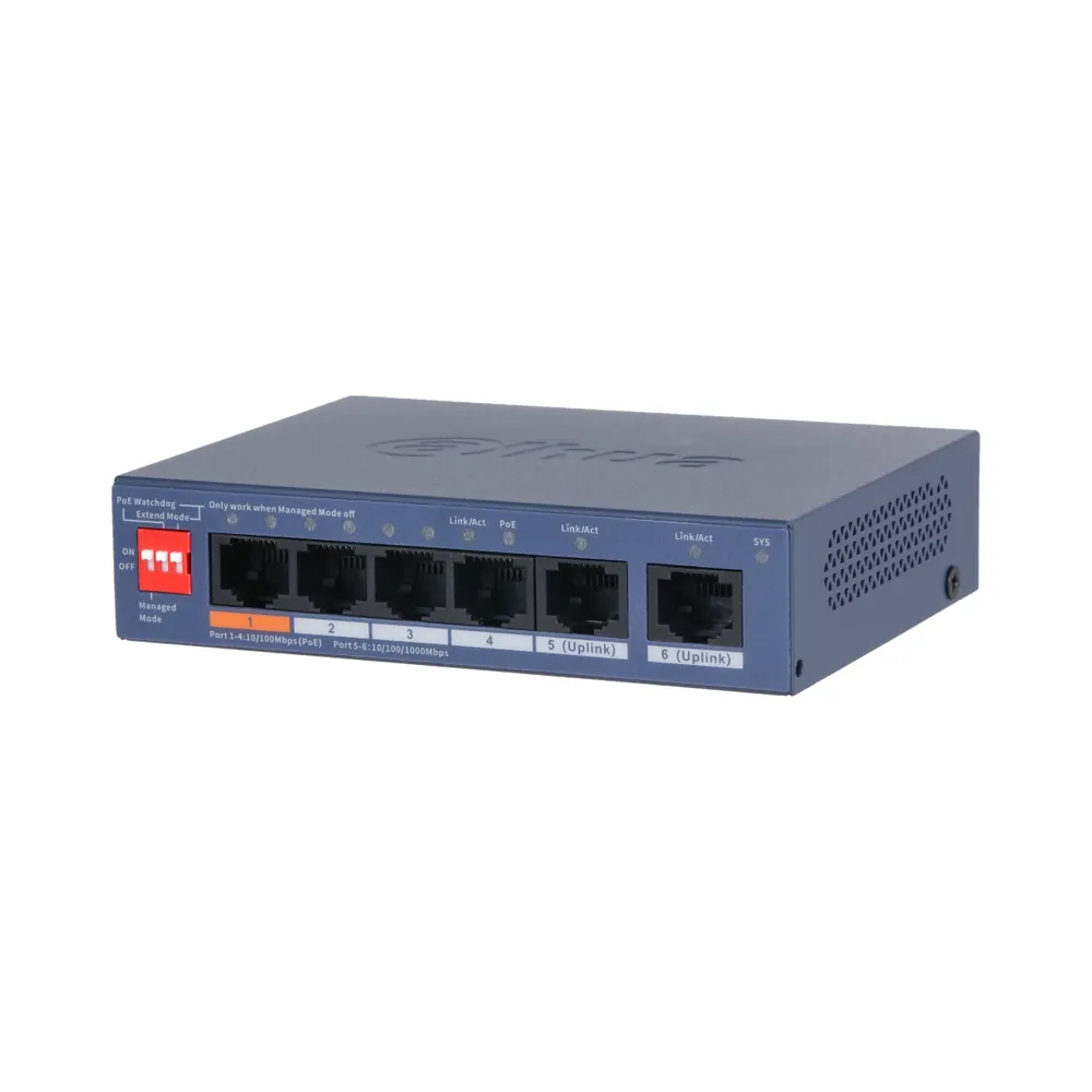 Dahua DH-CS4006-4ET2GT-60 PoE Комутатор 6 портів керований Dahua DH-CS4006-4ET2GT-60 PoE Комутатор 6 портів керований