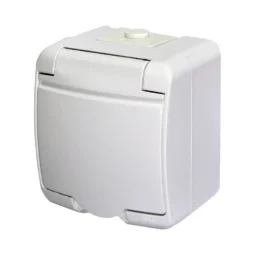 ETI 4668015 Hermetics Розетка 1-на з з/к Schuko RHE-1s (біла/біла кришка