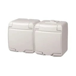 ETI Hermetics 4668019 Розетка 2-на з з/к Schuko RHE-2s(біла/біла кришка