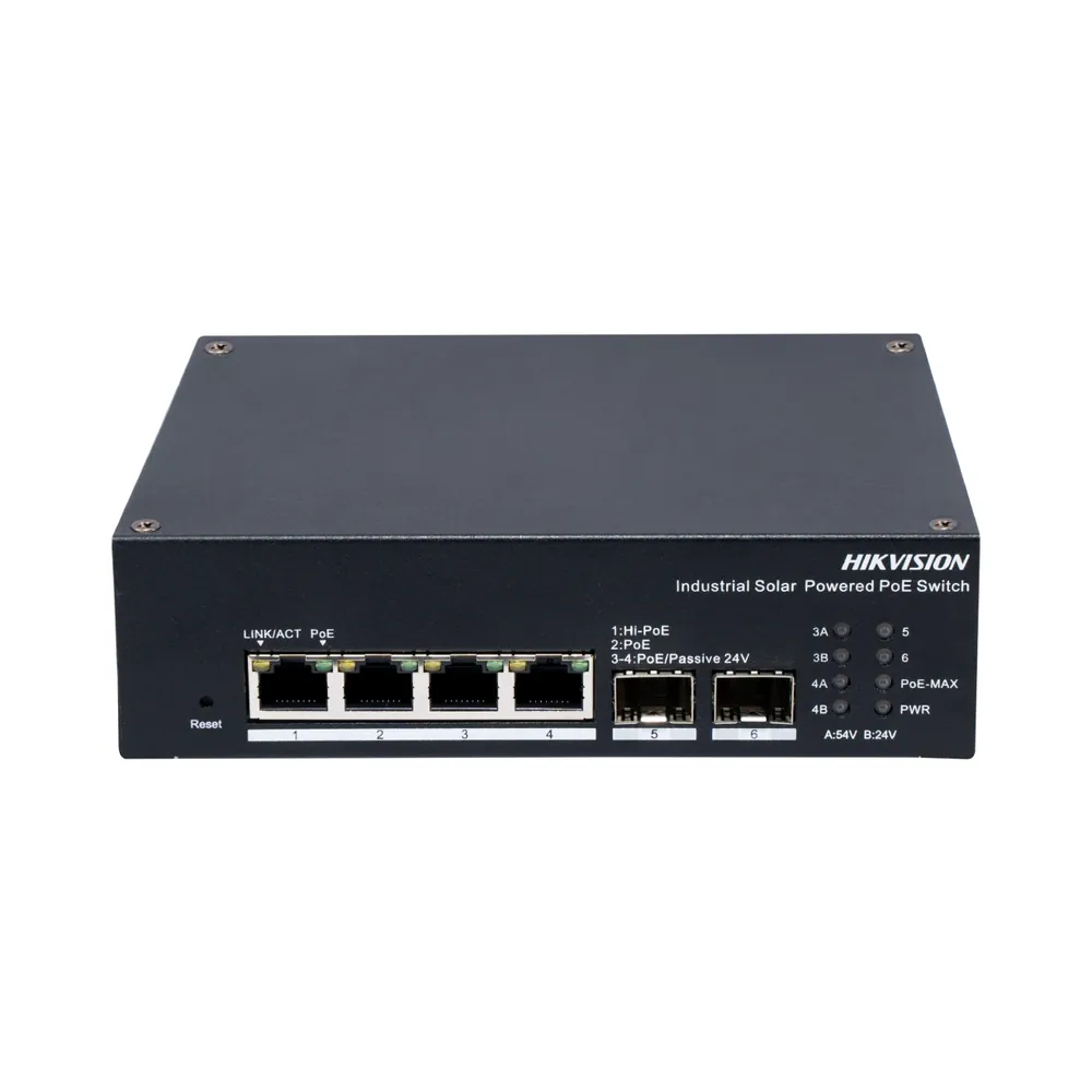 Hikvision DS-3T1506HP-EI-UPS PoE Комутатор 4 порти керований Hikvision DS-3T1506HP-EI-UPS PoE Комутатор 4 порти керований