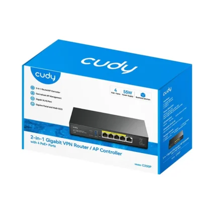 Контролер точок доступу AP / гігабітний VPN-маршрутизатор Cudy C200P з 4 портами PoE+
