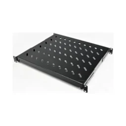 Полка 19" 4 точки кріпл., 400мм глиб., перфорована, сталь, 1,5 мм, чорна