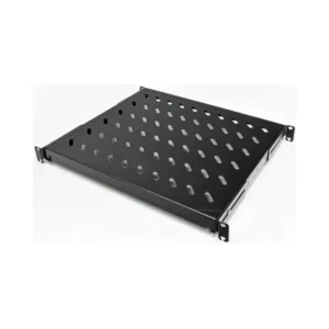 Полка 19" 4 точки кріпл., 400мм глиб., перфорована, сталь, 1,5 мм, чорна