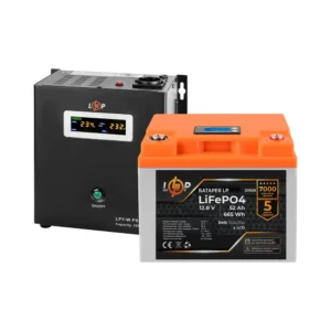 Комплект резервного живлення LP (LogicPower) ДБЖ + літієва (LiFePO4) батарея (UPS W500+ АКБ LiFePO4 640W)