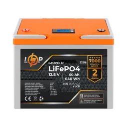 Акумулятор LP LiFePO4 12,8V - 50 Ah (640Wh) (BMS 80A/40A) пластик LCD для ИБП