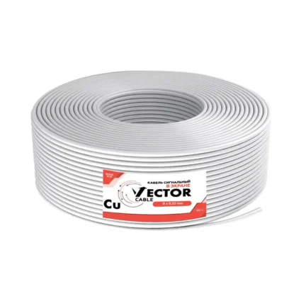 Кабель сигнальний Vector 8х0.22 Cu екран 100m